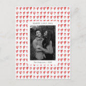 赤手で描いたハートのバレンタインデーフォトカード ポストカード (正面)