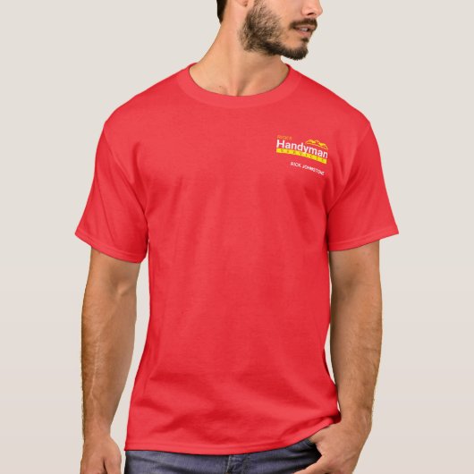 赤手商取引メンズTシャツ-ホームビジネス Tシャツ (正面)
