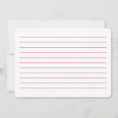 赤手引きブライダルシャワーイタリアンレシピカード ノートカード (裏面)