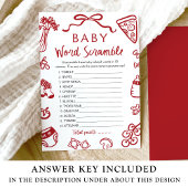 赤手引きベビーイタリアン単語スクランブルゲーム 招待状