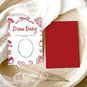 赤手引き赤イタリアンちゃんシャワー引きベビーゲーム 招待状