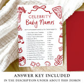 赤手描きイタリアン有名人ベビー名ゲーム 招待状