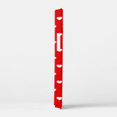 赤打ちの白いハートのかわいい柄 Case-Mate iPhoneケース (裏面 / 右)