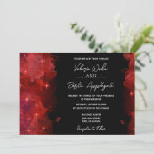 赤抽象芸術インク結婚式招待状 招待状 (スタンド正面)