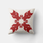 赤抽象芸術オンホワイトスノーフレーク様デザイン クッション (裏面)