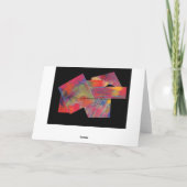 赤抽象芸術グリーティングカード カード (裏面)