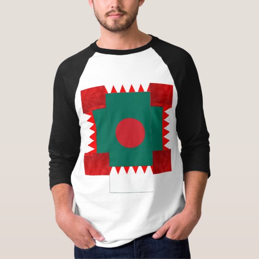 赤抽象芸術シャツ Tシャツ (正面)