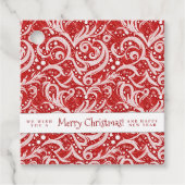 赤抽象芸術スノーフレーク・パターン#10 ID1009 フェイバータグ (正面)