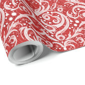 赤抽象芸術スノーフレーク・パターン#10 ID1009 ラッピングペーパー (ロールコーナー)