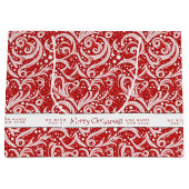 赤抽象芸術スノーフレーク・パターン#10 ID1009 ラージペーパーバッグ (正面)