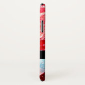 赤抽象芸術モザイク光沢のあるグリッターパターンモノグラム Case-Mate iPhoneケース (裏面/右)