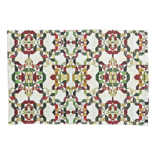 赤抽象芸術模様 枕カバー (正面)