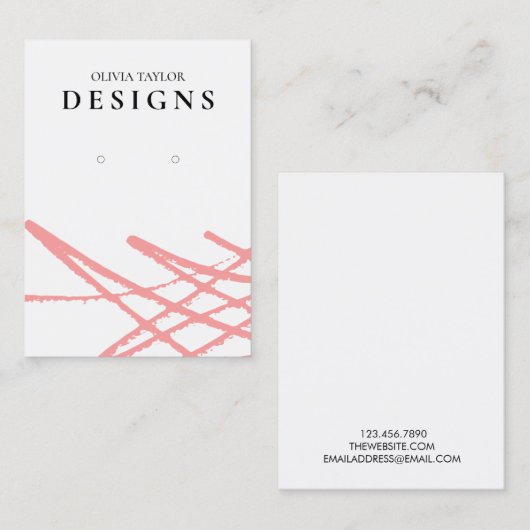 赤抽象芸術水彩表示カード 名刺 (正面/裏面)