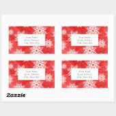 赤抽象芸術水彩雪片ラベル 長方形シール (シート)