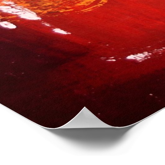 赤抽象芸術絵画表現者プリントポスター ポスター (角)