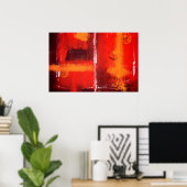 赤抽象芸術絵画表現者プリントポスター ポスター (ホームオフィス)