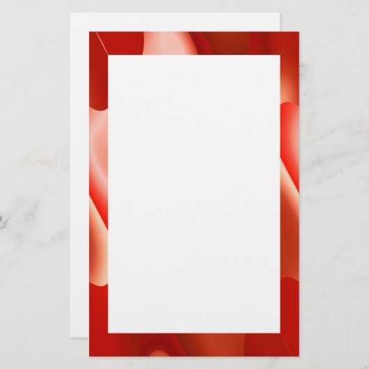 赤抽象芸術縁ど 便箋 (正面/裏面)