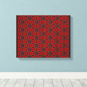 赤抽象芸術花フローラモダン芸術 キャンバスプリント (インサイチュ (ウッドフロア))