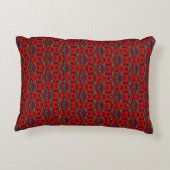 赤抽象芸術花花柄 アクセントクッション (裏面)