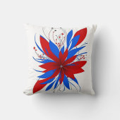 赤抽象芸術花 クッション