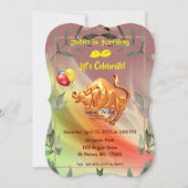 赤抽象芸術誕生日タウロス（4月20日～5月20日） 招待状 (正面)