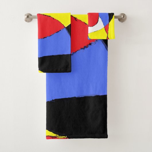 赤抽象芸術 バスタオルセット (インサイチュ)