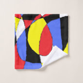 赤抽象芸術 バスタオルセット (ウォッシュタオル)