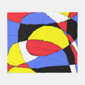 赤抽象芸術 フリースブランケット (正面(横))