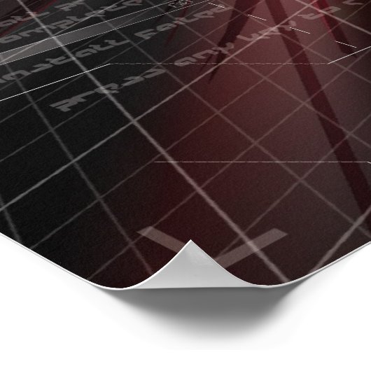 赤抽象芸術 ポスター (角)