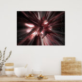 赤抽象芸術 ポスター (キッチン)