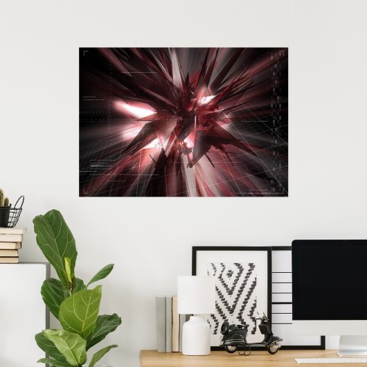 赤抽象芸術 ポスター (ホームオフィス)