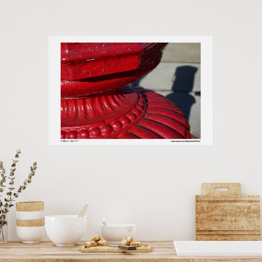 赤抽象芸術 ポスター (キッチン)