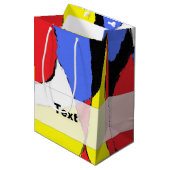 赤抽象芸術 ミディアムペーパーバッグ (正面アングル)