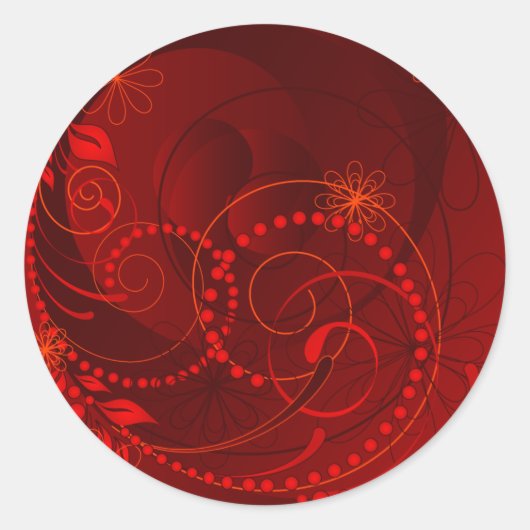 赤抽象芸術 ラウンドシール (正面)