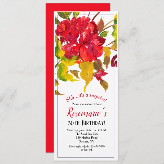 赤招待状 招待状 (正面/裏面)