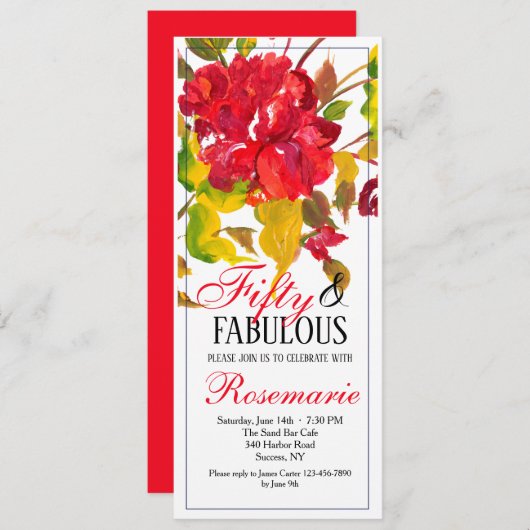 赤招待状 招待状 (正面/裏面)