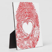赤指紋付きハート フォトプラーク (側面)