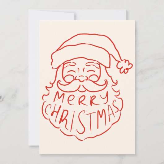 赤描サンタクロースMerry Christmas Non-Photo シーズンカード (正面)