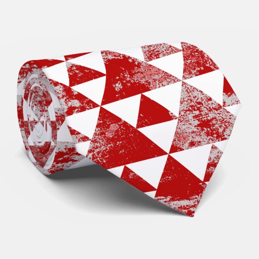 赤擦り切れたの市松模様に三角形 ネクタイ (ロール)