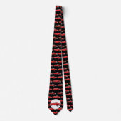 赤改造1950s車のパターン ネクタイ (正面)
