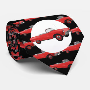 赤改造1950s車のパターン ネクタイ