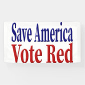 赤救青文字でアメリカ投票レッド 横断幕 (横)