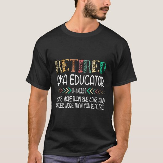 赤教育者退職した Tシャツ (正面)