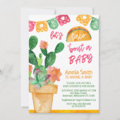 赤数々のちゃんシャワーのベビー色のタコ 招待状 (正面)