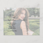 赤数々の写真卒業パーティー招待状 ポストカード (裏面)