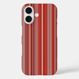 赤数々の色の多ストライプくの色 iPhone 16ケース