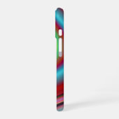 赤数々の色の線パターン iPhone 16ケース (左側面)