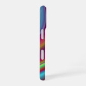 赤数々の色の線パターン iPhone 16ケース (右側面)