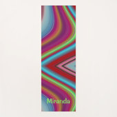 赤数々の色ラインパターンヨガマット ヨガマット (正面)