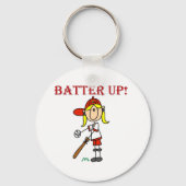 赤文字が女の子をバッターアップソフトボールシャツとギフト キーホルダー (正面)